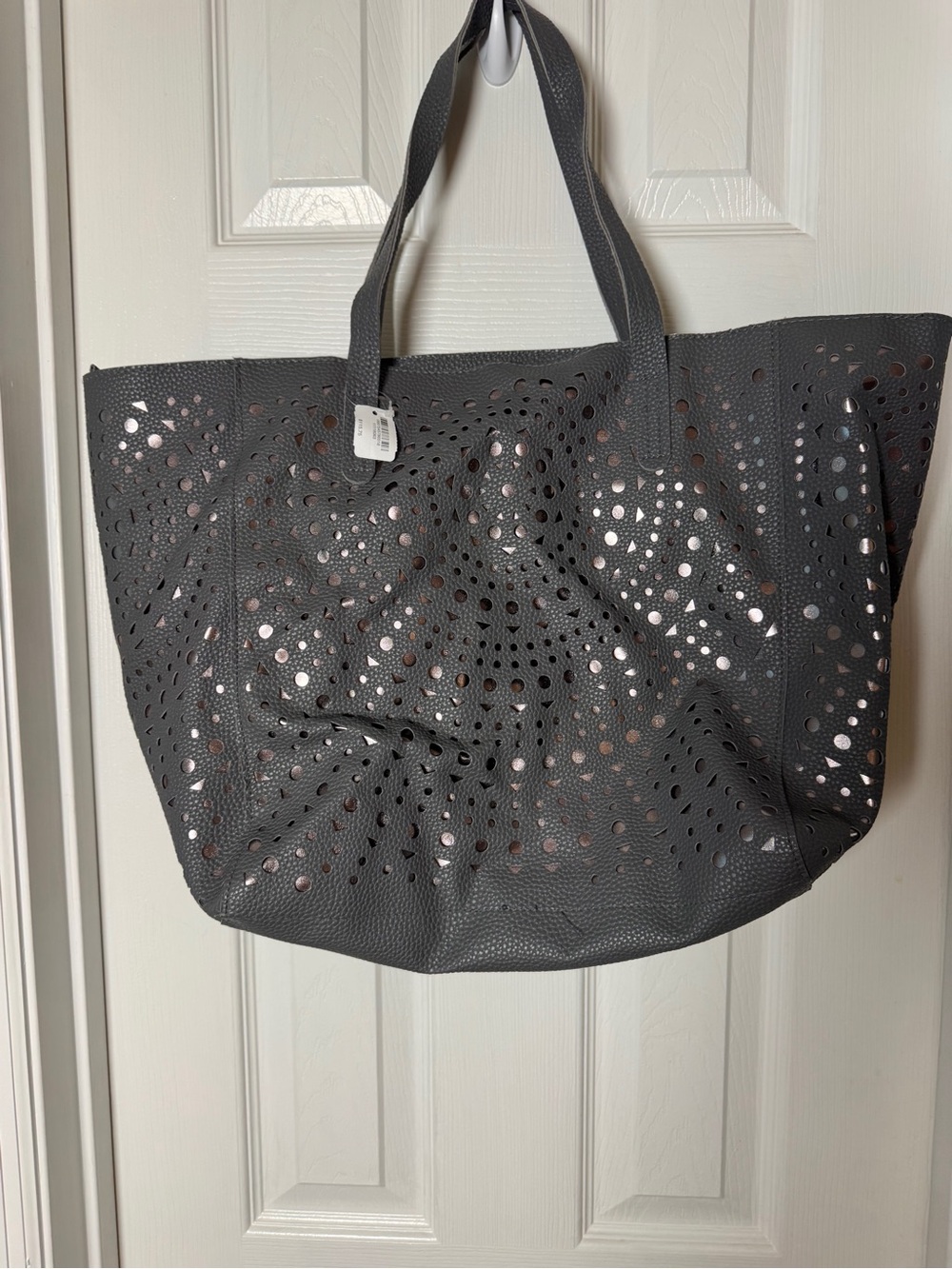 Bath & Body Works Grey Laser Cut Metallic Tote Bag NWT Black Friday 2017